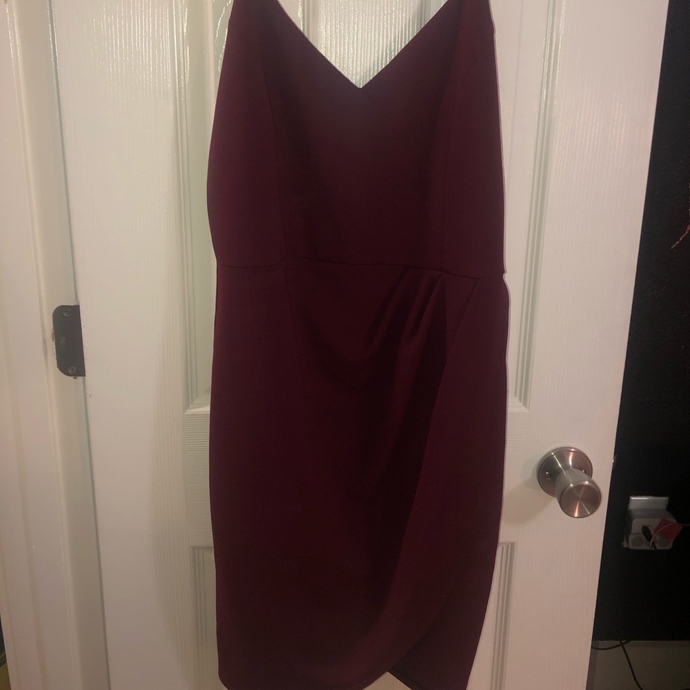 Maroon slit dress